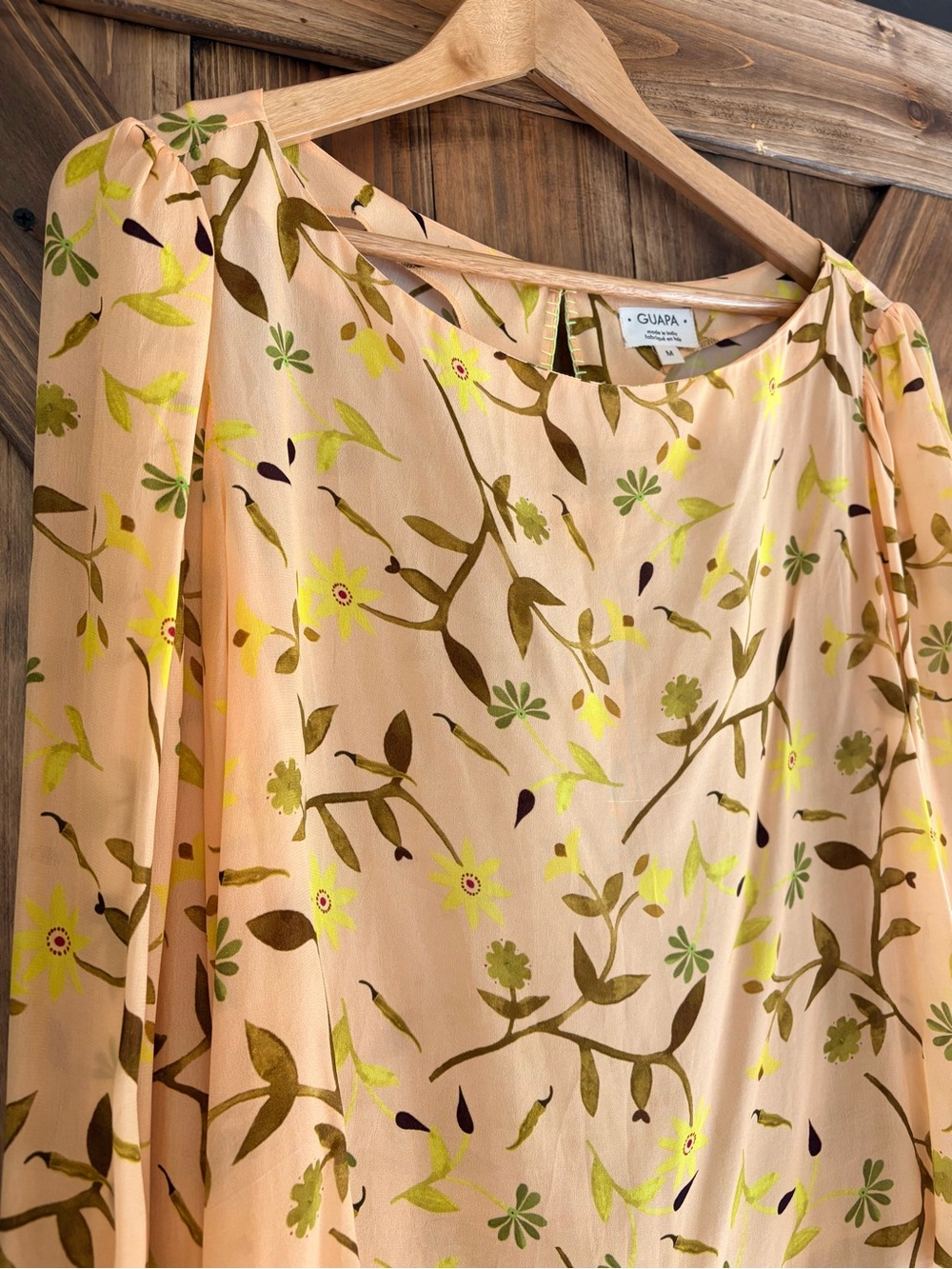 Anthropologie GUAPA Miele Sheer Tropical Flowy Floral Blouse. Size Medium - Picture 8 of 11